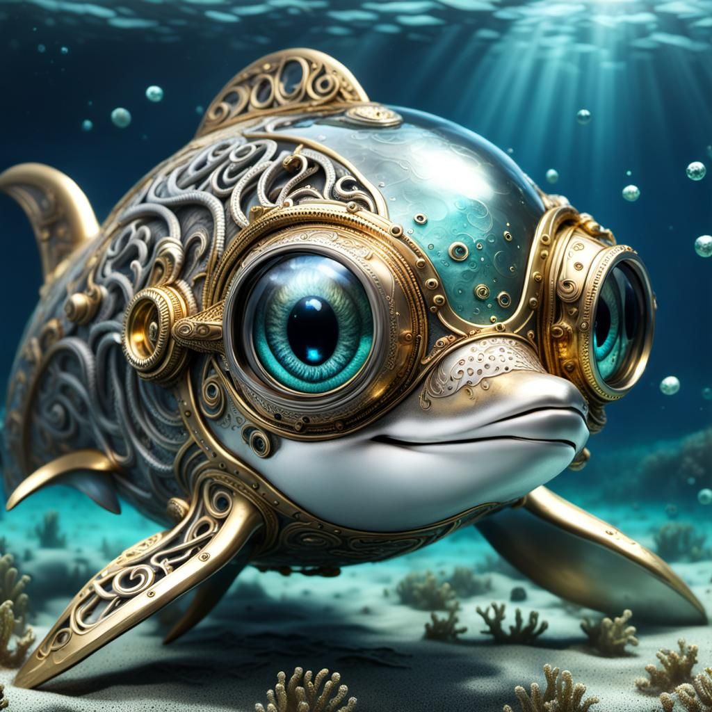 Sweet little steampunk baby Dolphin.