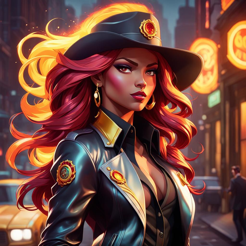 Sunset Shimmer as Gangster in Hyperdetailed Portrait