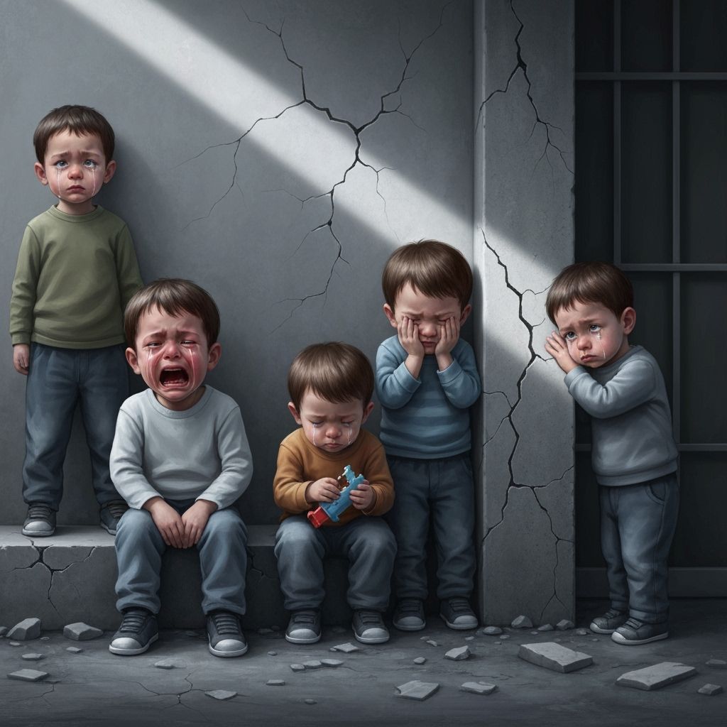 Heartbreaking Scene of Boys in Distress: Realistic Digital P...