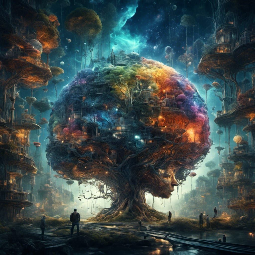 Detailed Brain Map in a Fantasy Concept Art Style