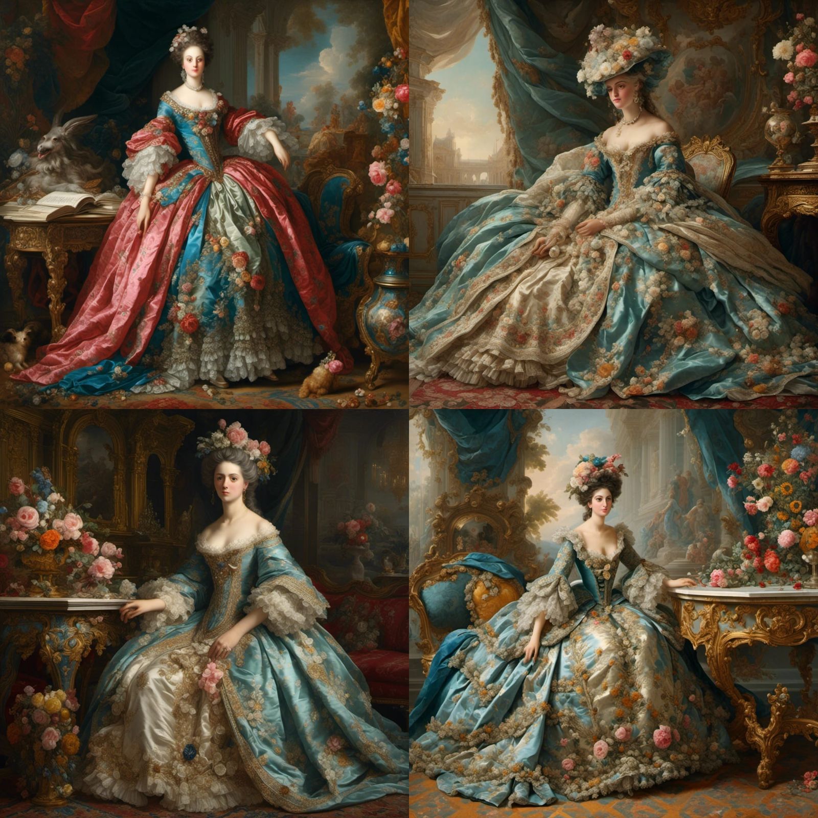 Sicilian Baroque Interior with Elegant Woman