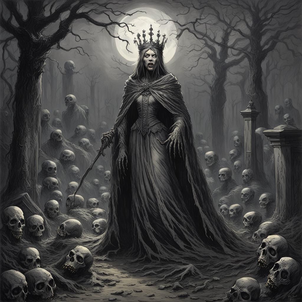 Horror Undead Queen in Gothic Style