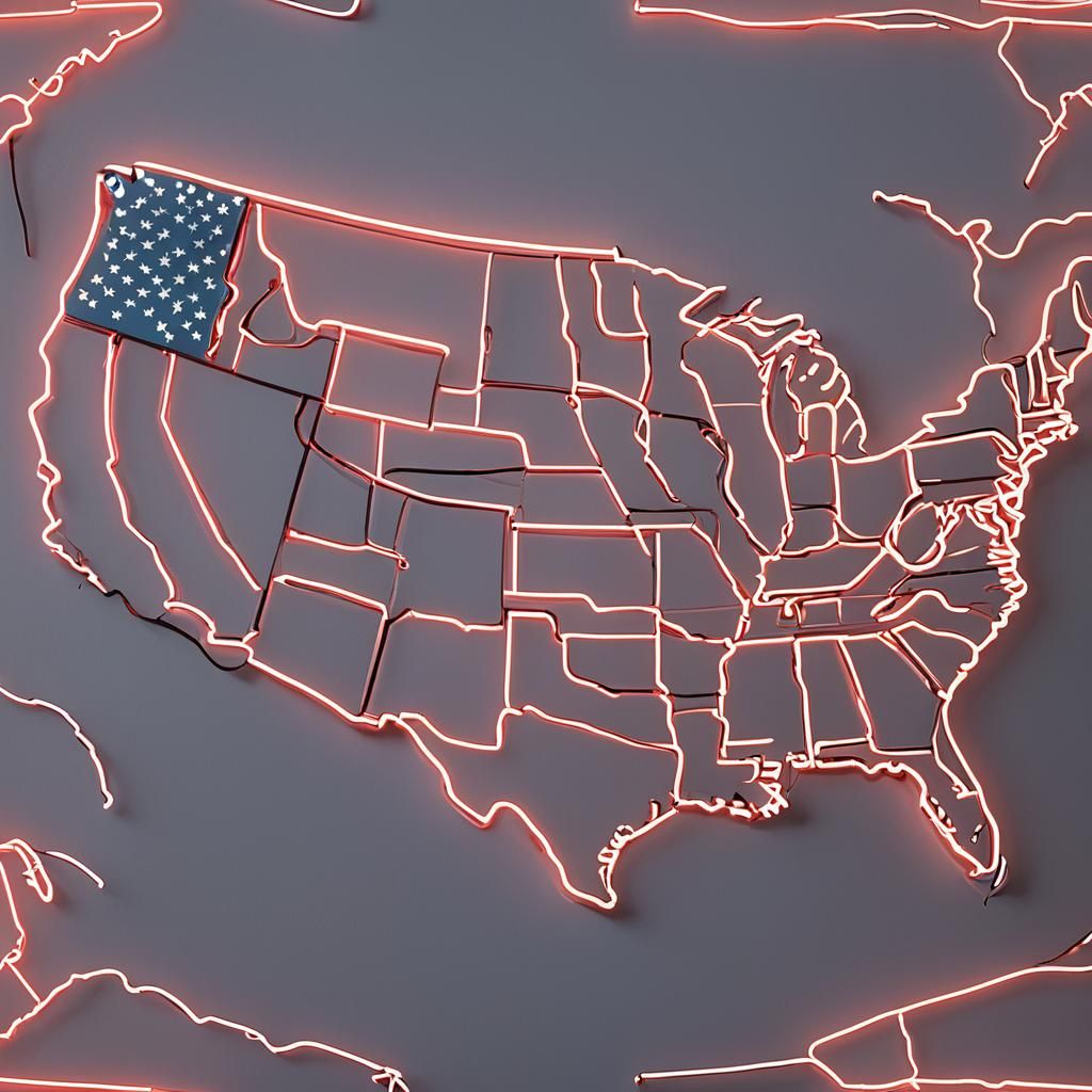 USA in Neon Lights: A Modern Art Piece