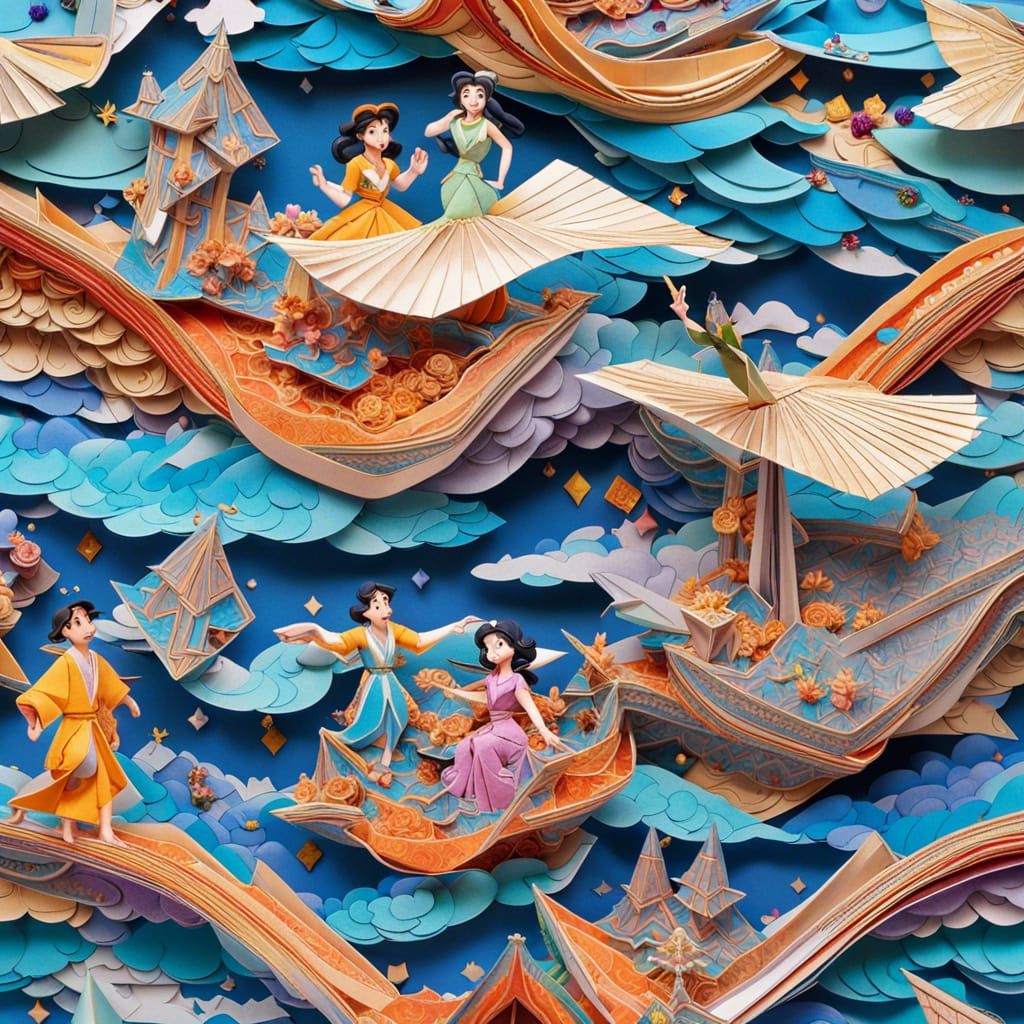 Fairy Tale Scenes Told Through Origami