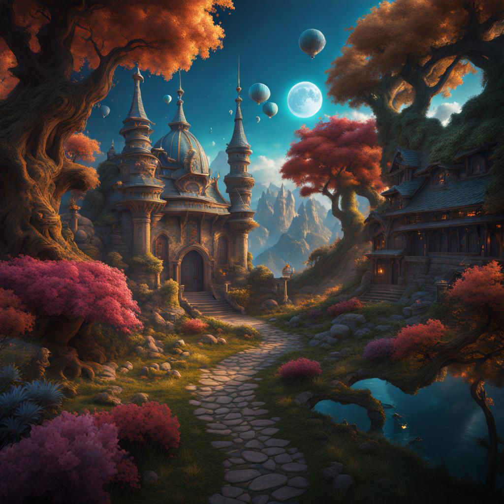 Fantastical Magical World Matte Painting