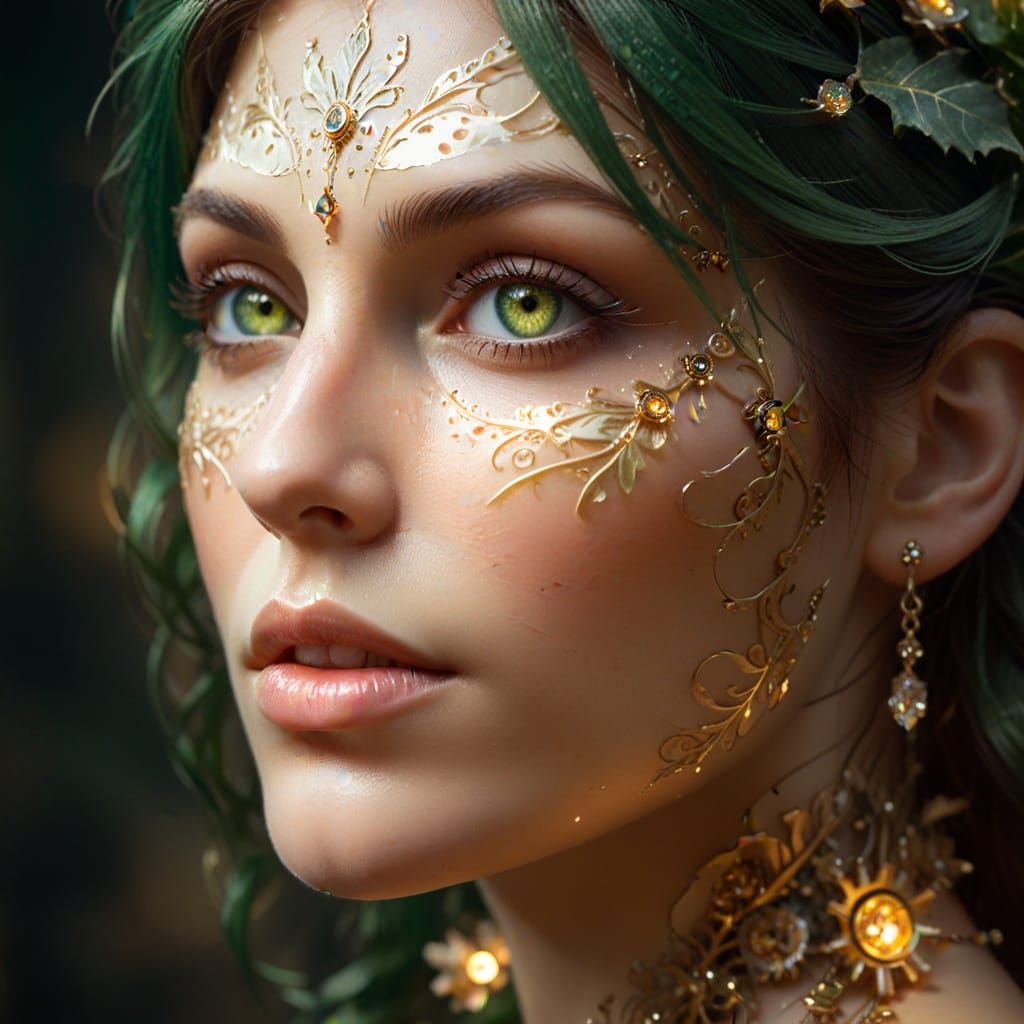 Mysterious Woman Emerges from Parchment in Steampunk Style