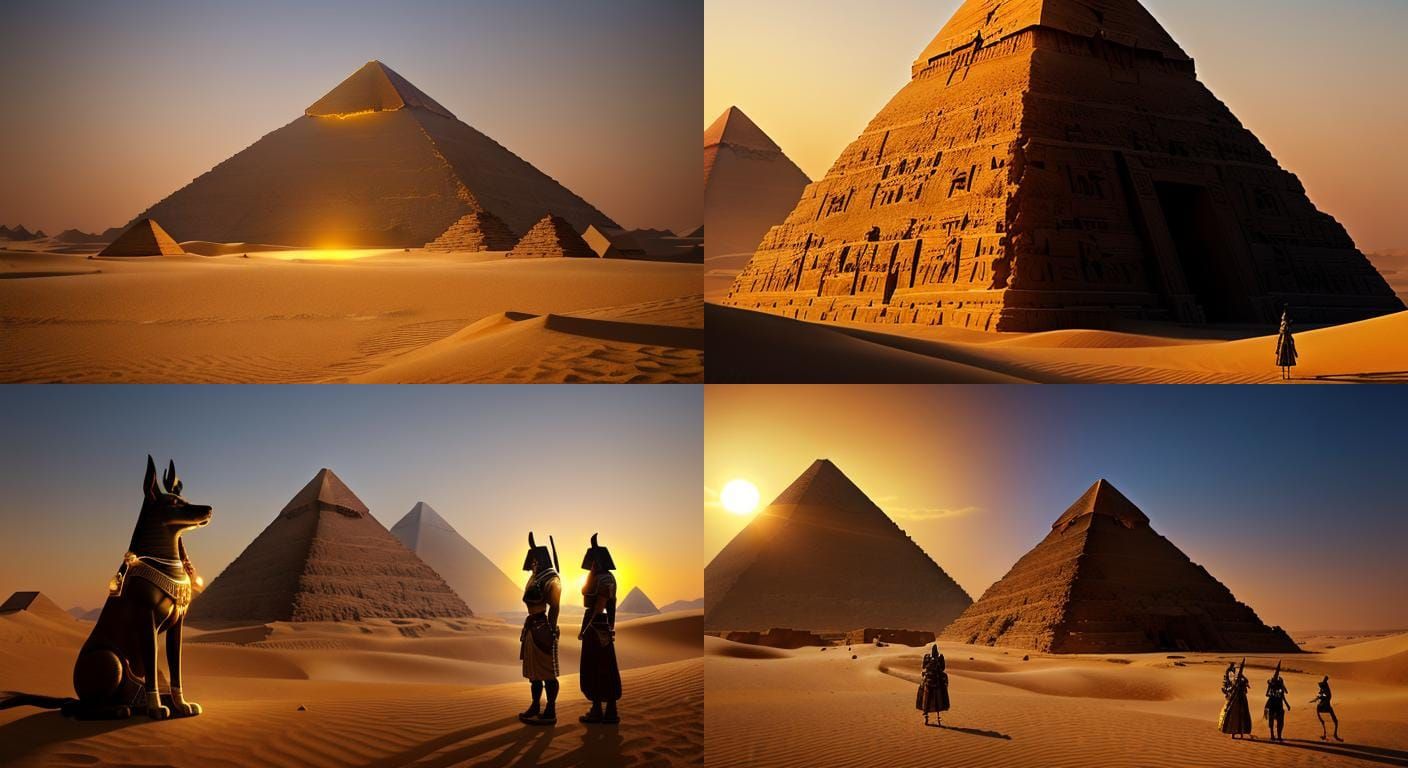 Majestic Anubis Silhouette at Sunset in Egypt