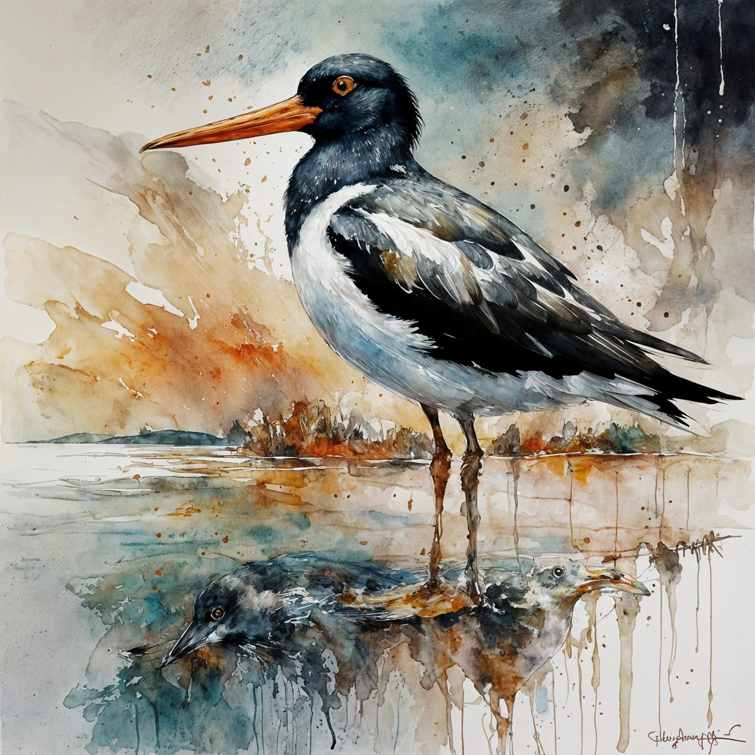 Oystercatcher by the sea