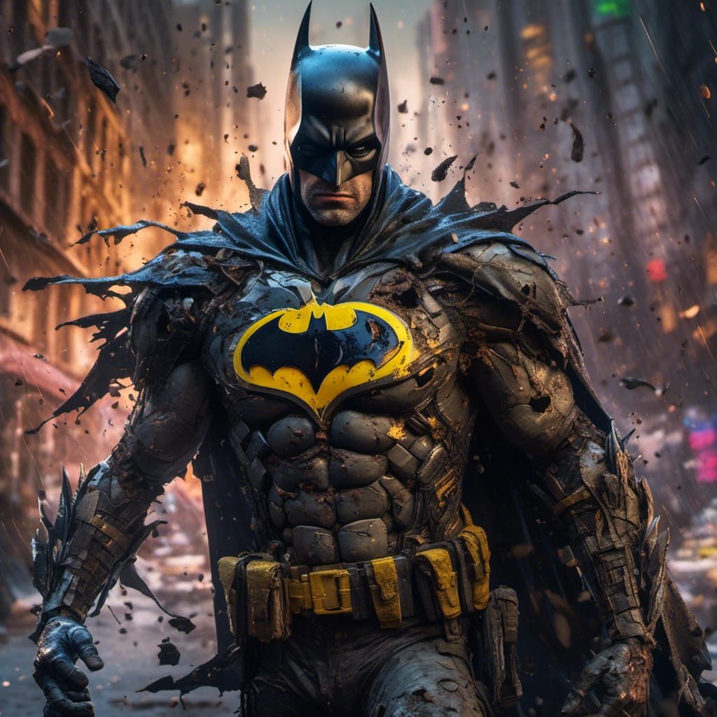 Zombie Batman in Hyperrealistic Style