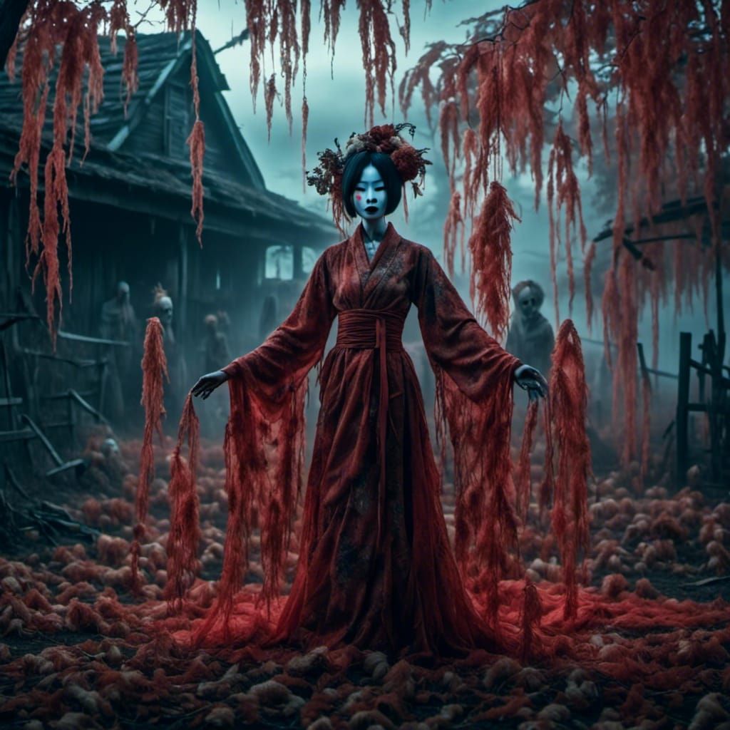 Ethereal Geisha Apparition on Haunted Farm