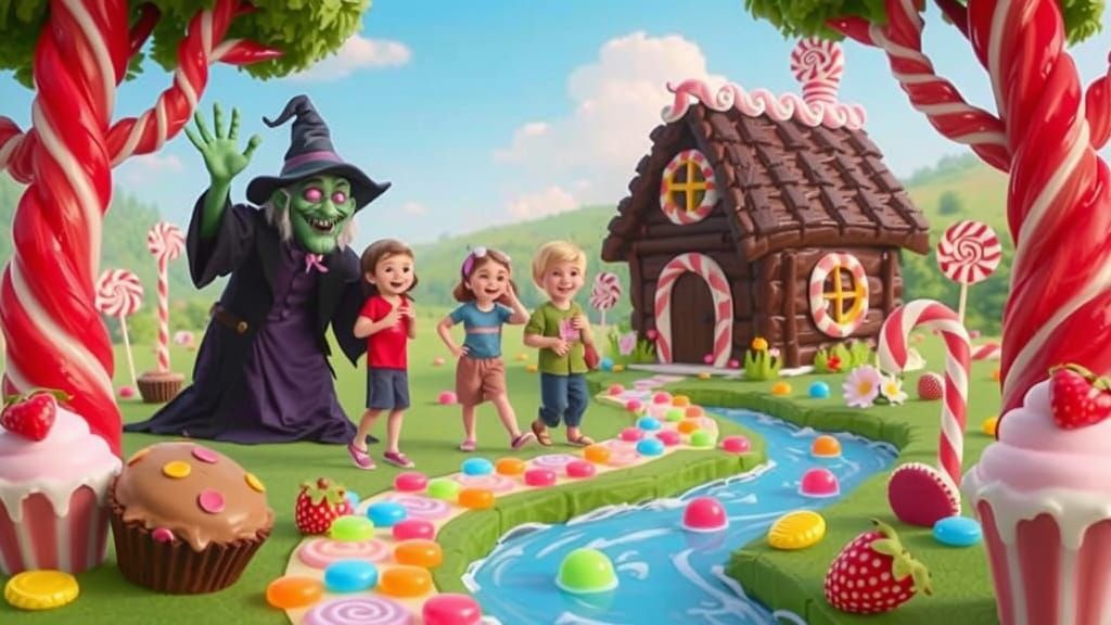 Magical Candy Land Adventure with Licorice Trees and Chocola...