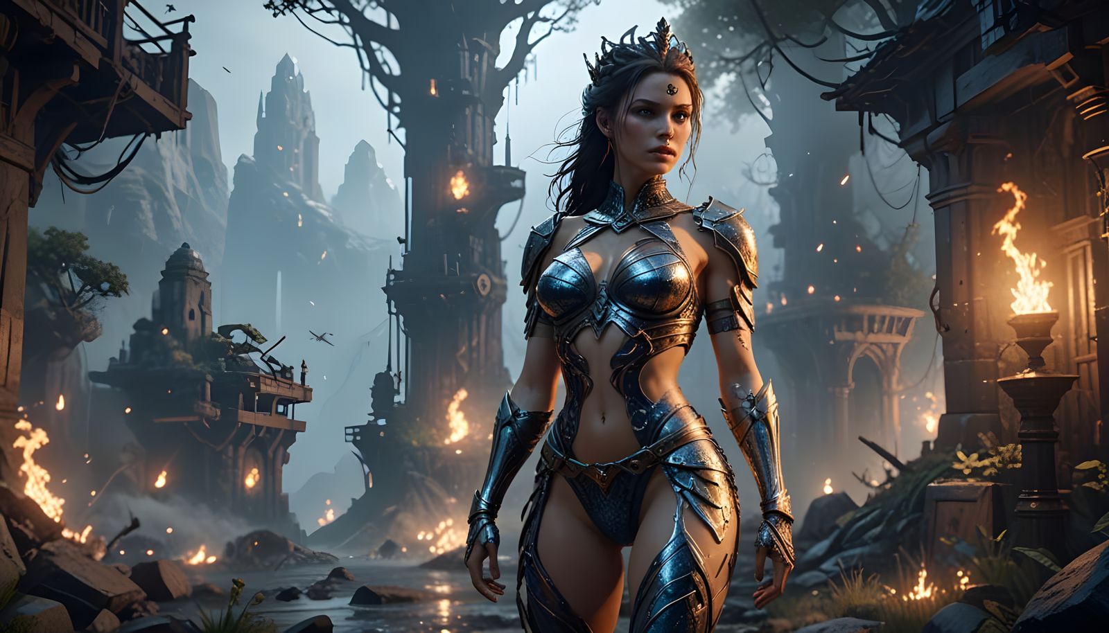 Ethereal Banshee Queen in Intricate Digital Painting