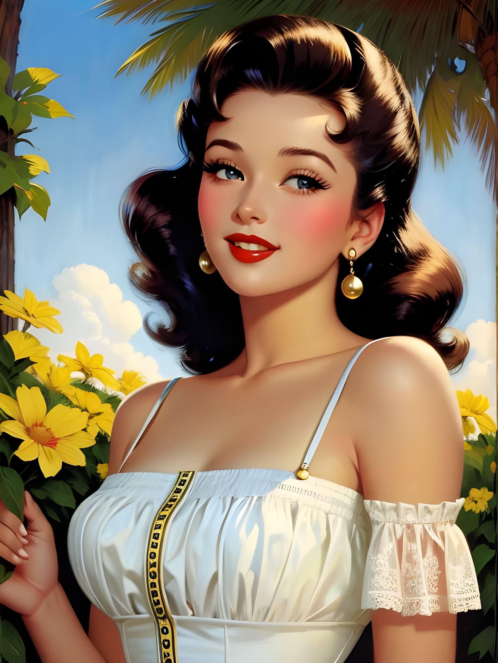 Classic Pin-Up Beauty in Sunlight