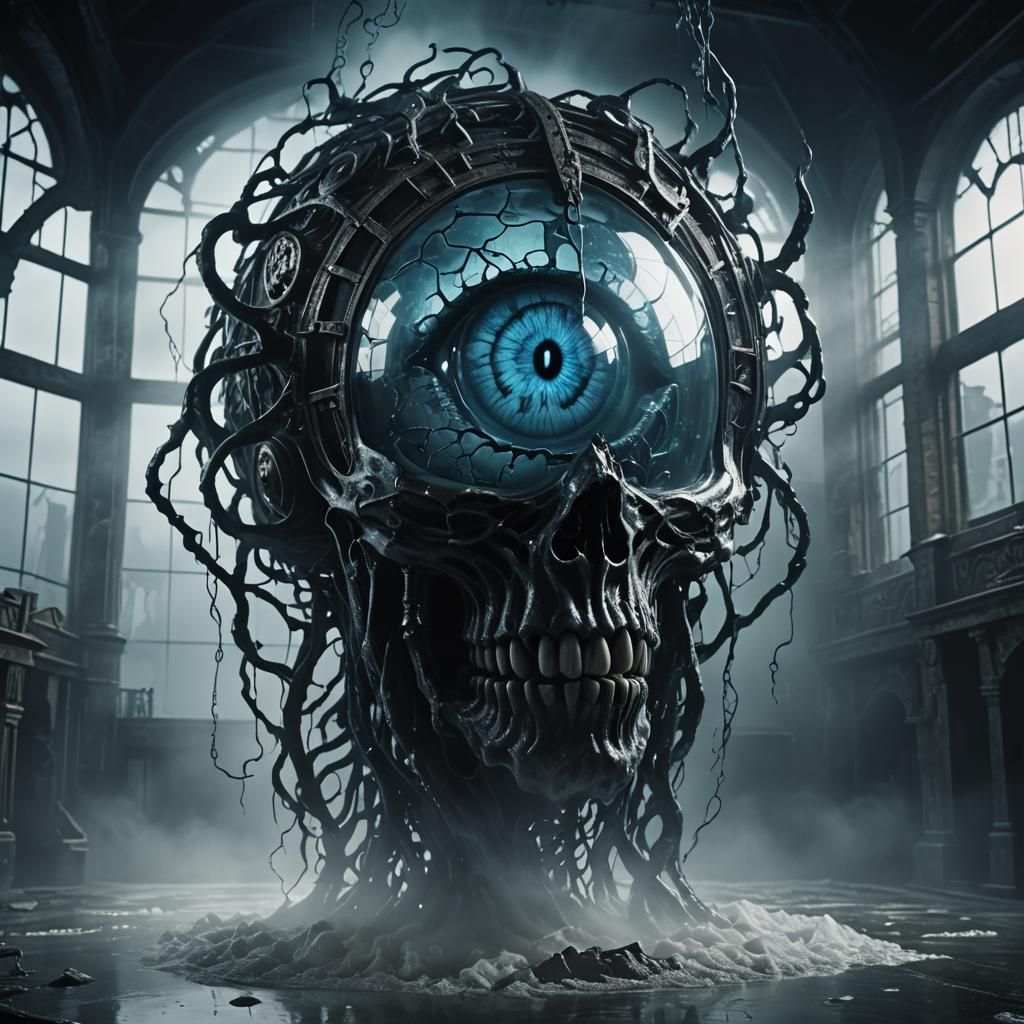 Ominous Beast in Glass, Dark Fantasy Concept Art