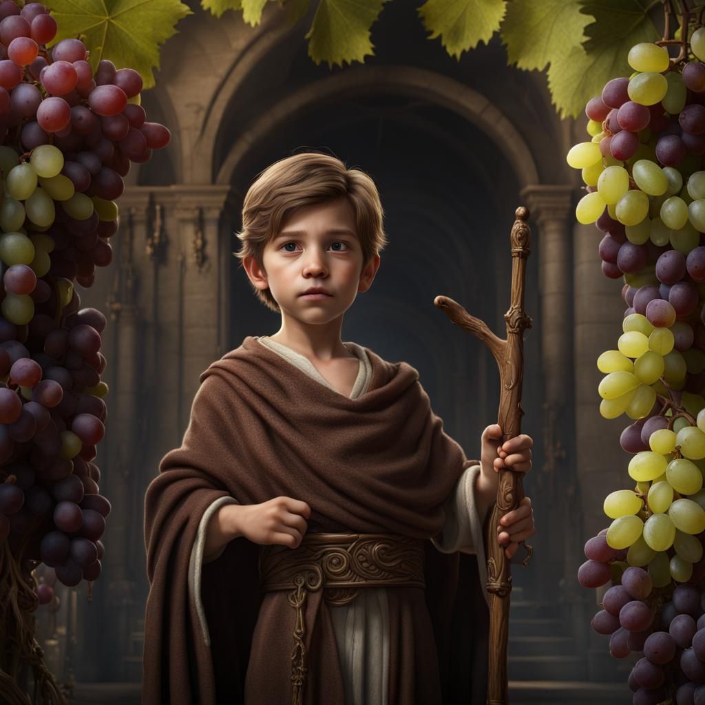 Jacob Tremblay as Dionysus in Detailed Digital Art