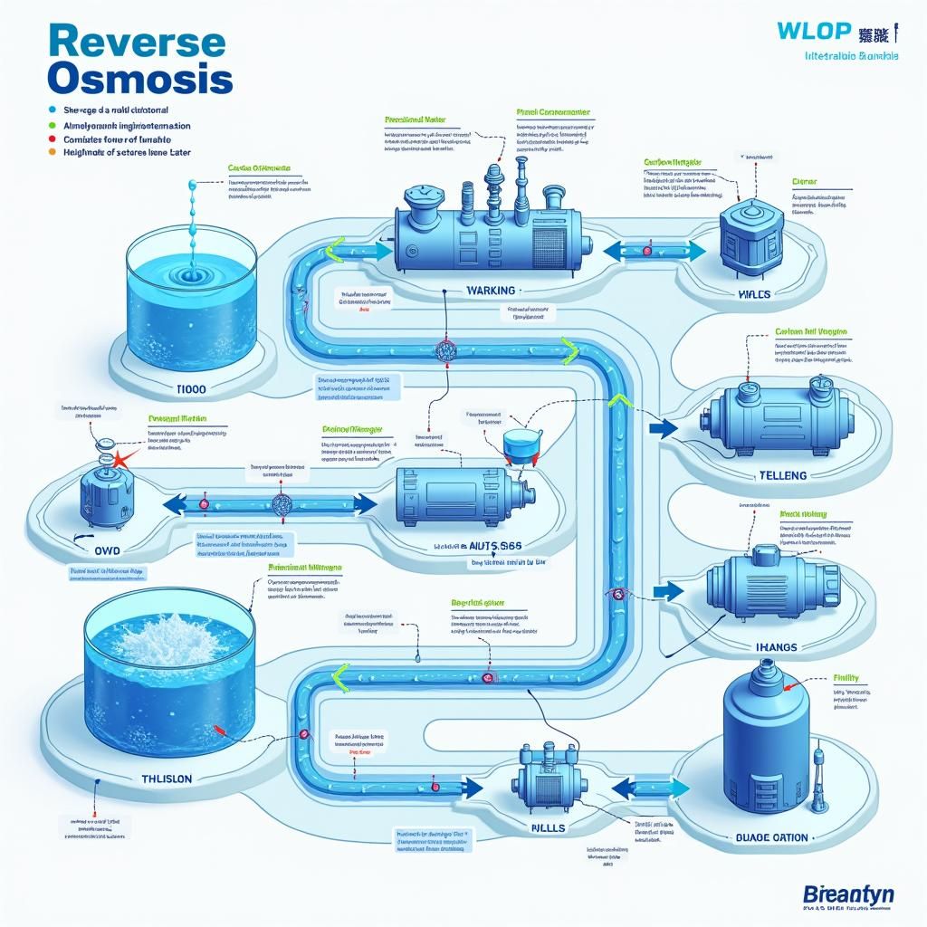 Reverse Osmosis Process Flow Chart in Anime Style