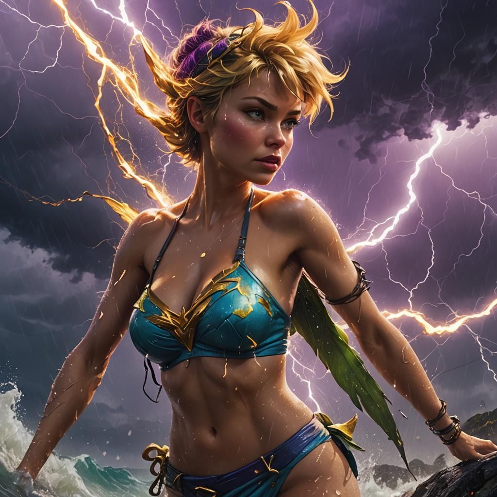 Tinker Bell Controls a Hurricane: Digital Art