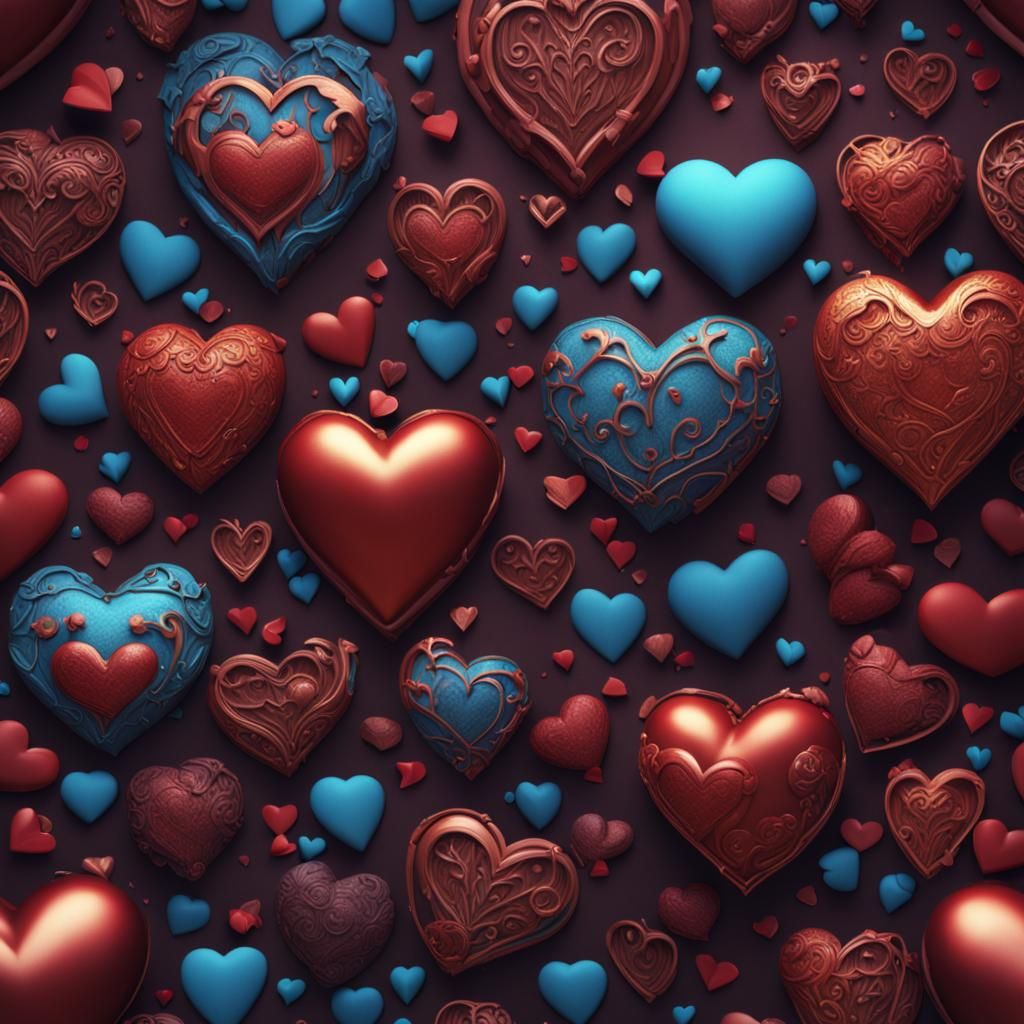 Detailed Hearts in a Fantasy Matte Painting