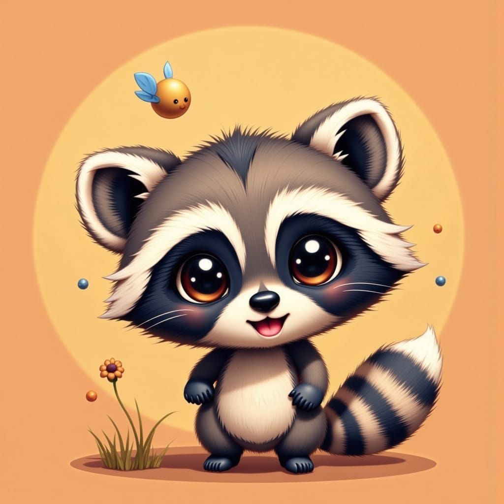 Whimsical Chibi Raccoon Delight