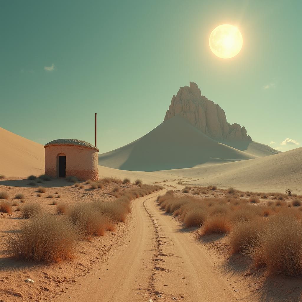 Desolate Post-Apocalyptic Landscape in Dark Digital Art