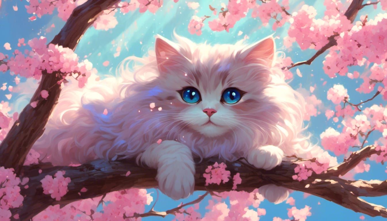 <lora:Soft Vapor Dream:1.0> The most fluffiest chibi cat in ...