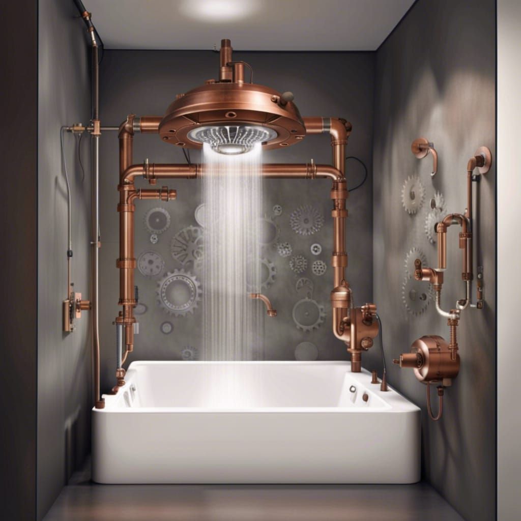 Steampunk Sci-Fi Shower with Mist and Touchscreen