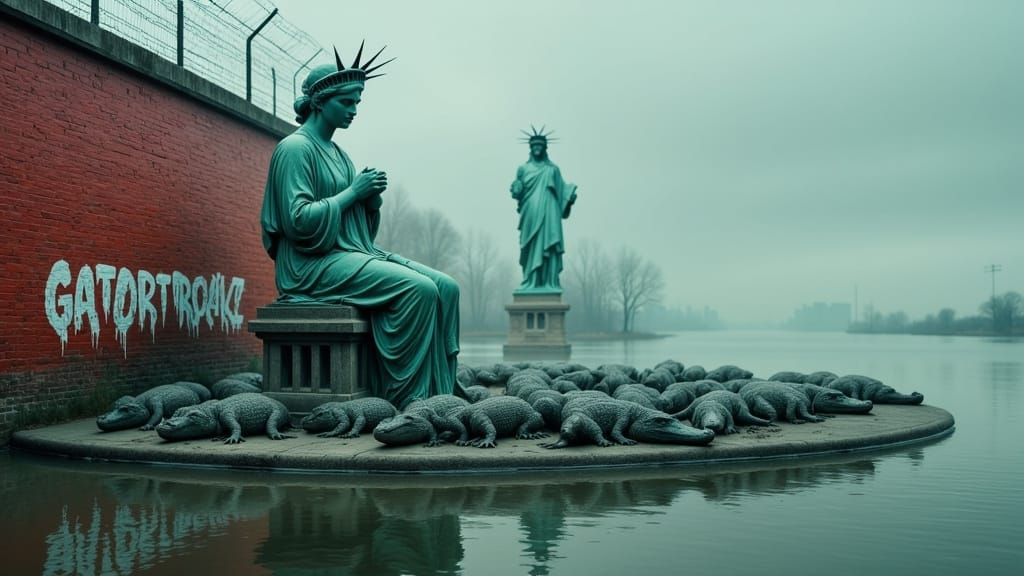 Statue of Liberty on Gatortraz: A Surreal Allegory