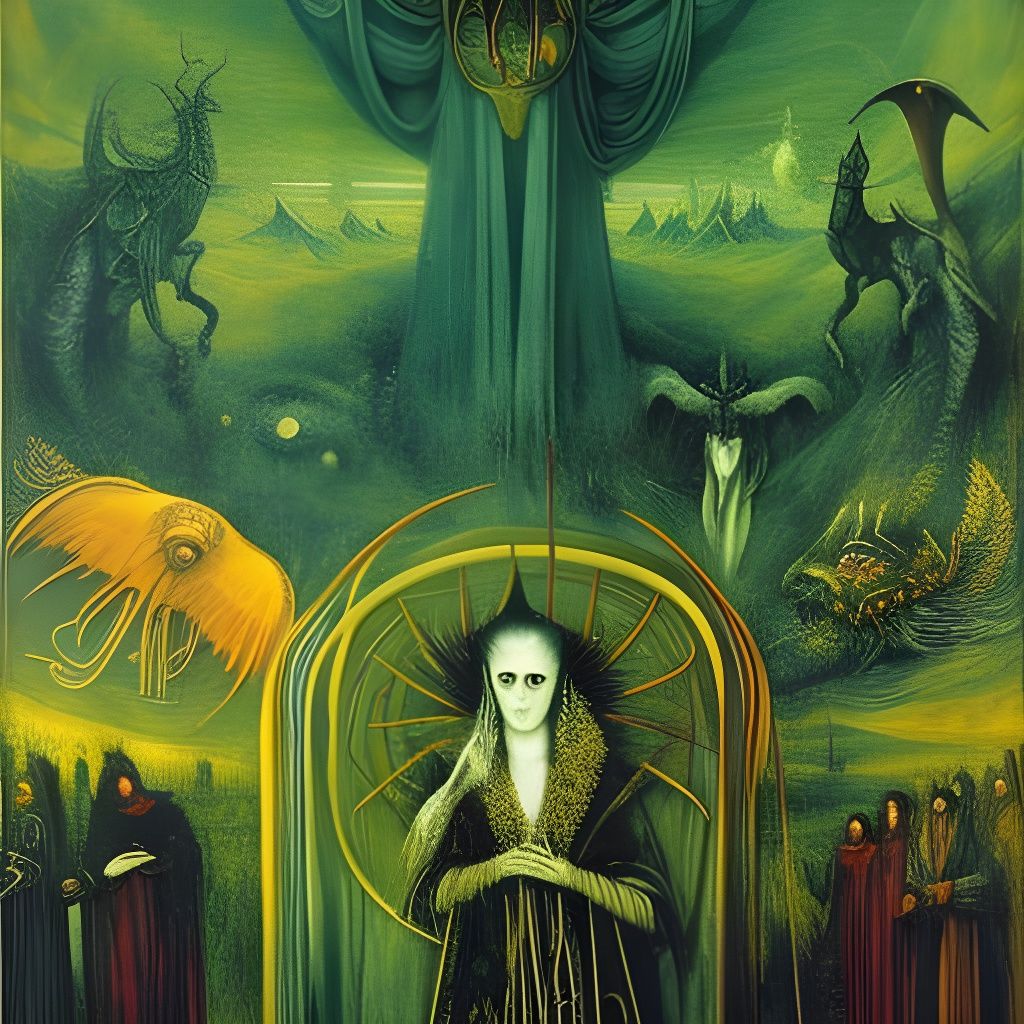 Surreal Horror Artwork in Engraving Style