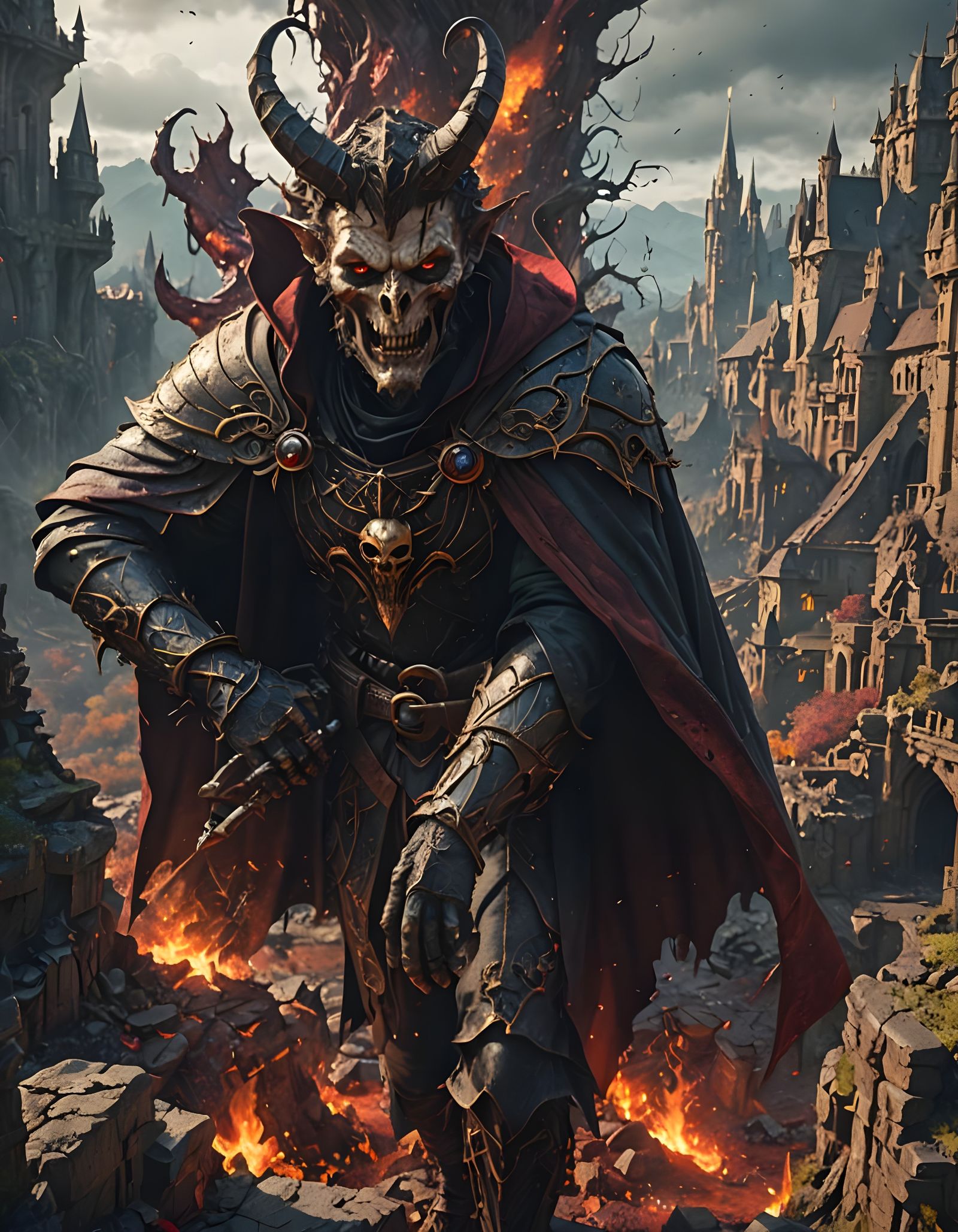 Mephistopheles in Detailed Matte Painting Style