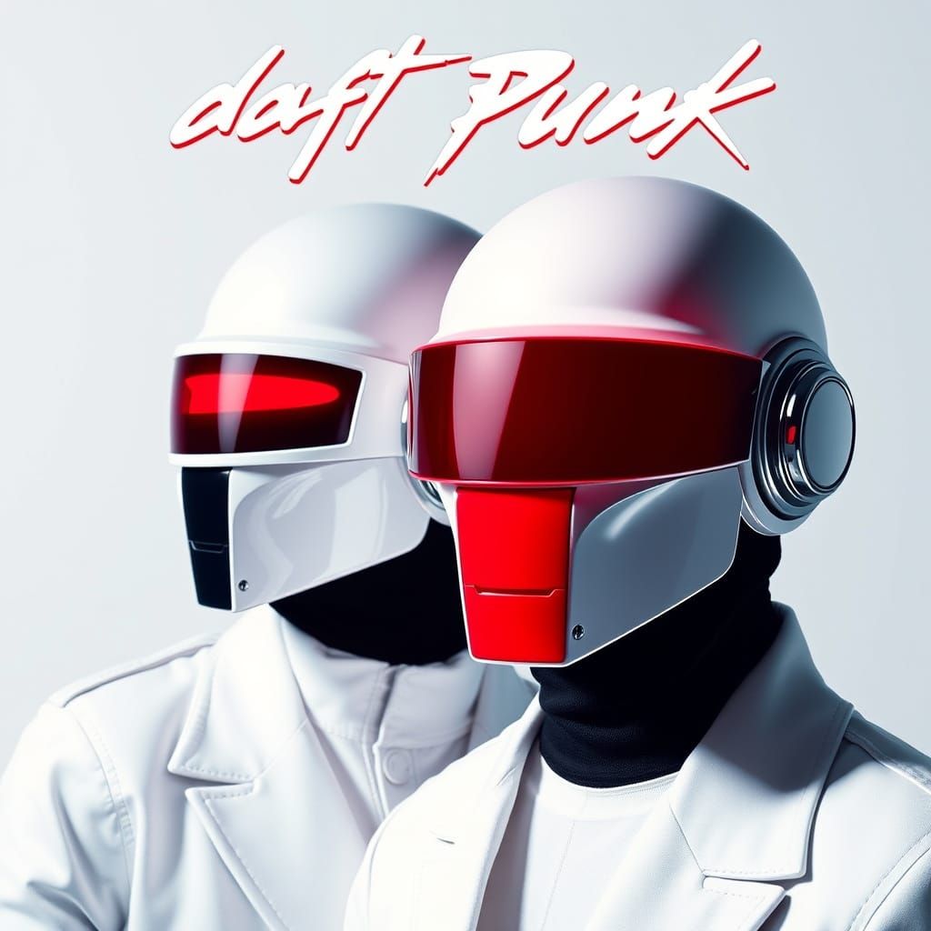 Ethereal Electronic Album Cover in White and Bright Red