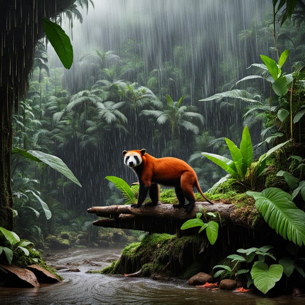 Rainforest Animals Sheltering from the Storm