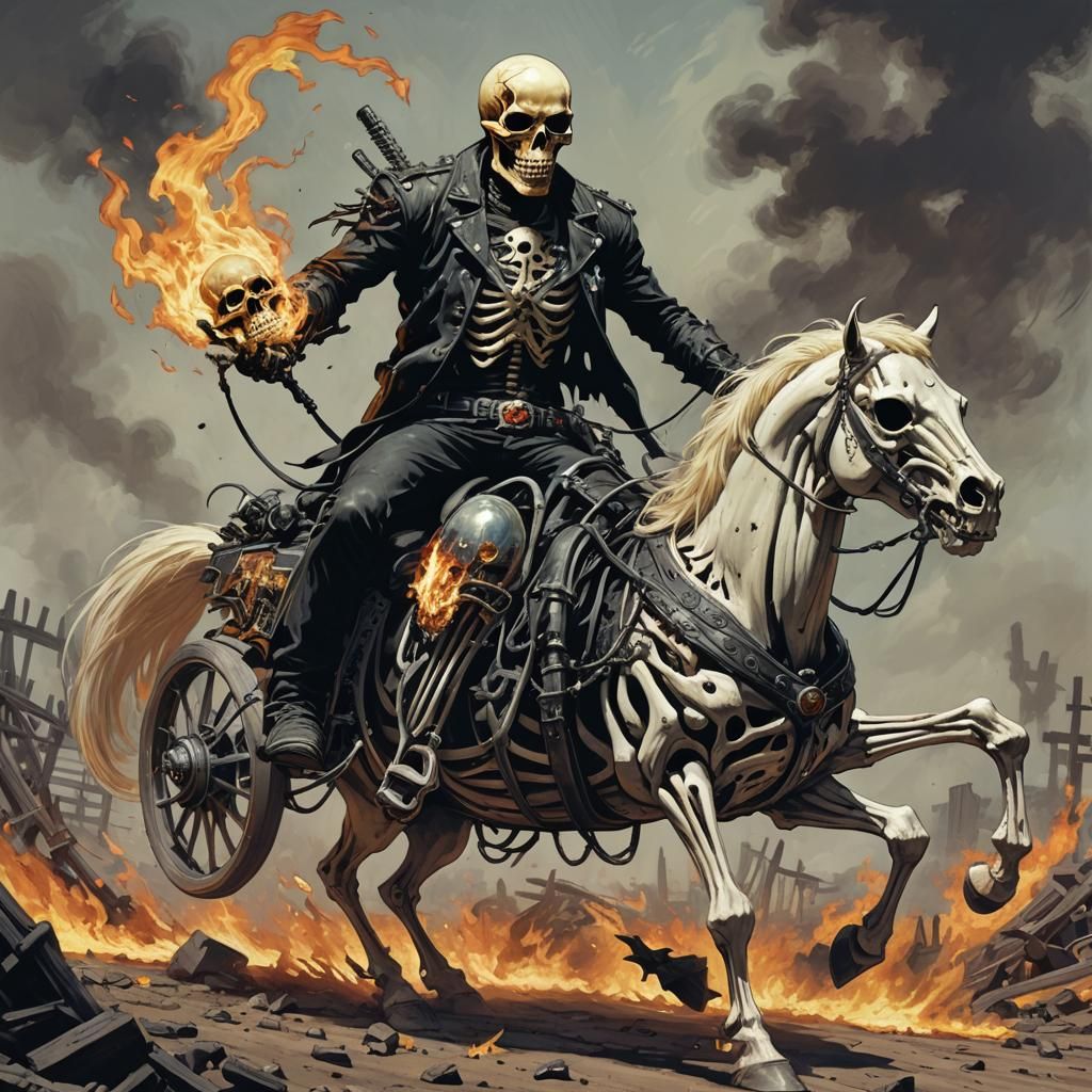 Sinister Ghost Rider on Skeleton Horse