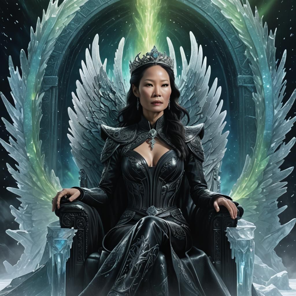 Black Angel Queen of Antarctica in Dramatic Lighting