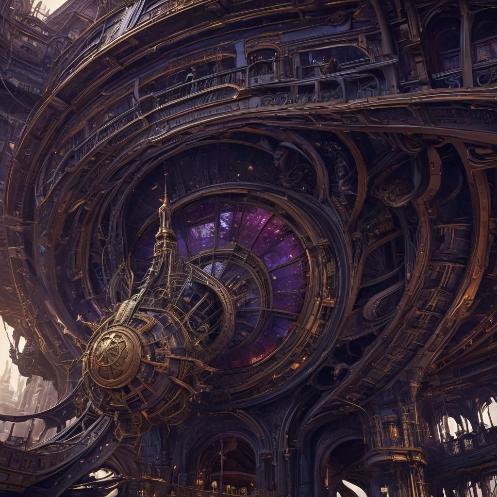 Otherworldly Spaceship in Baroque Art Nouveau Style