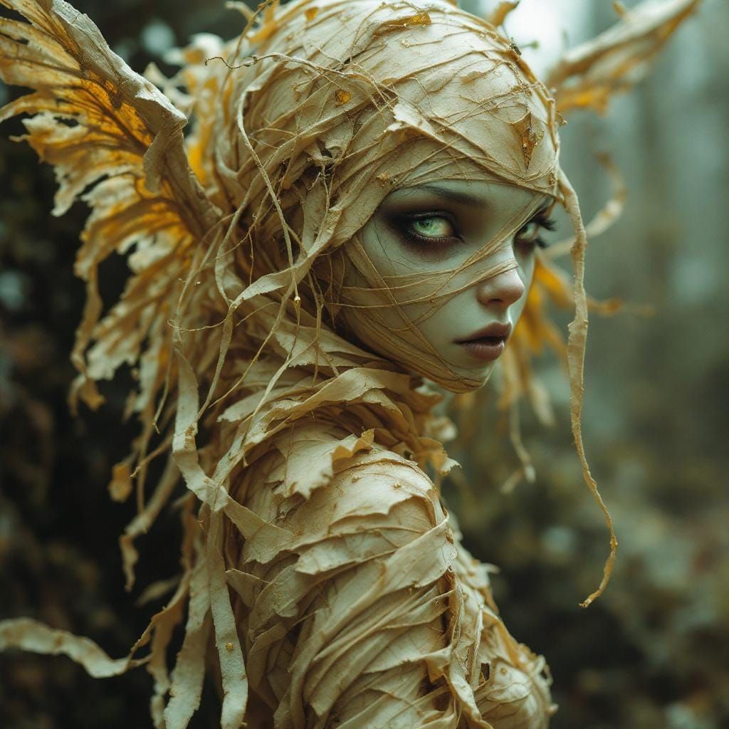 Mystical Mummy Fairy in Golden Wraps