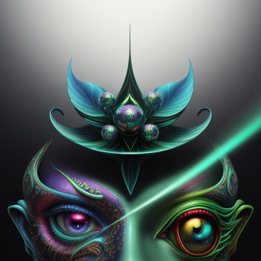 Surreal Psychedelic Glamour in Vibrant 3D