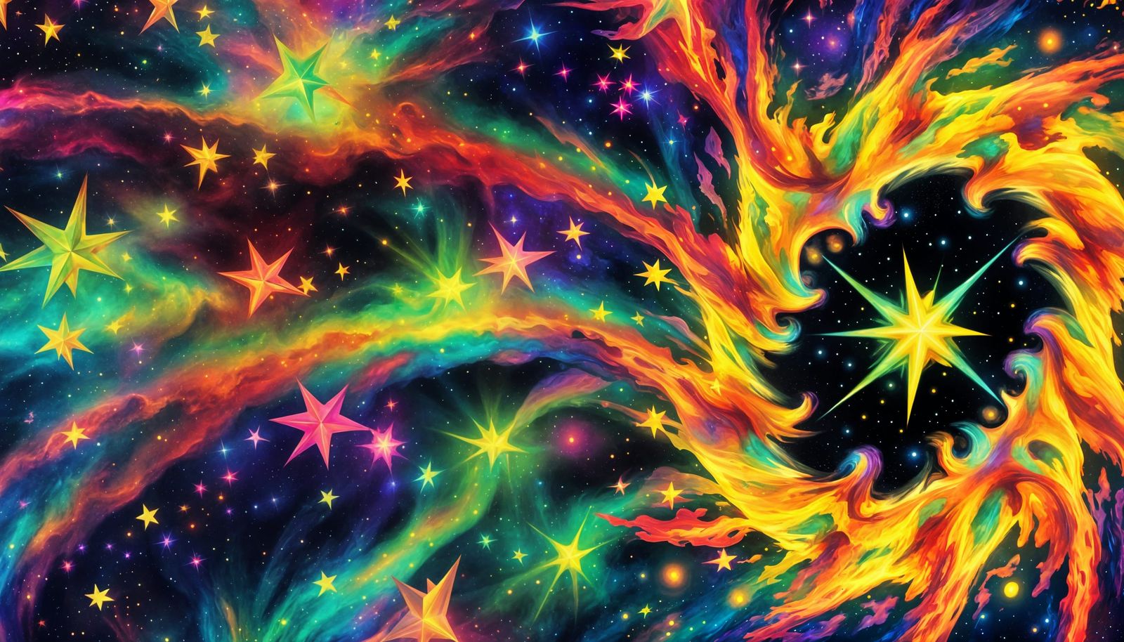Cosmic Star Vortex in Vibrant Colors