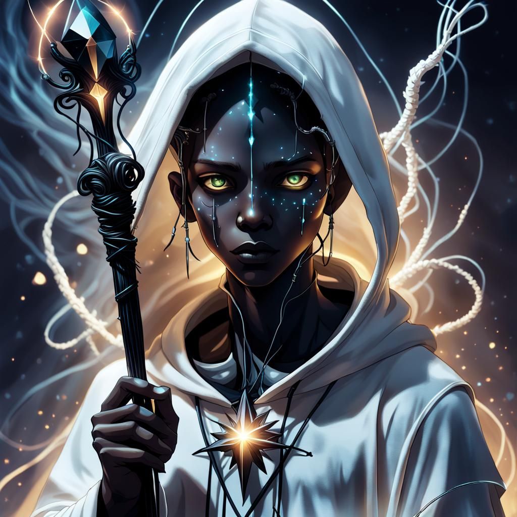 Cybernetic Angel Unveiled in Dark Fantasy