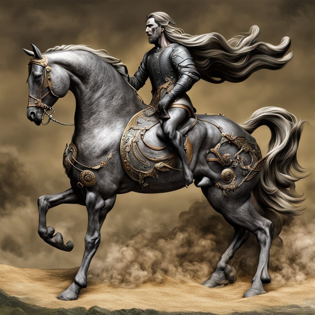 Magnificent Eight-Legged Steed in Mythical Landscape