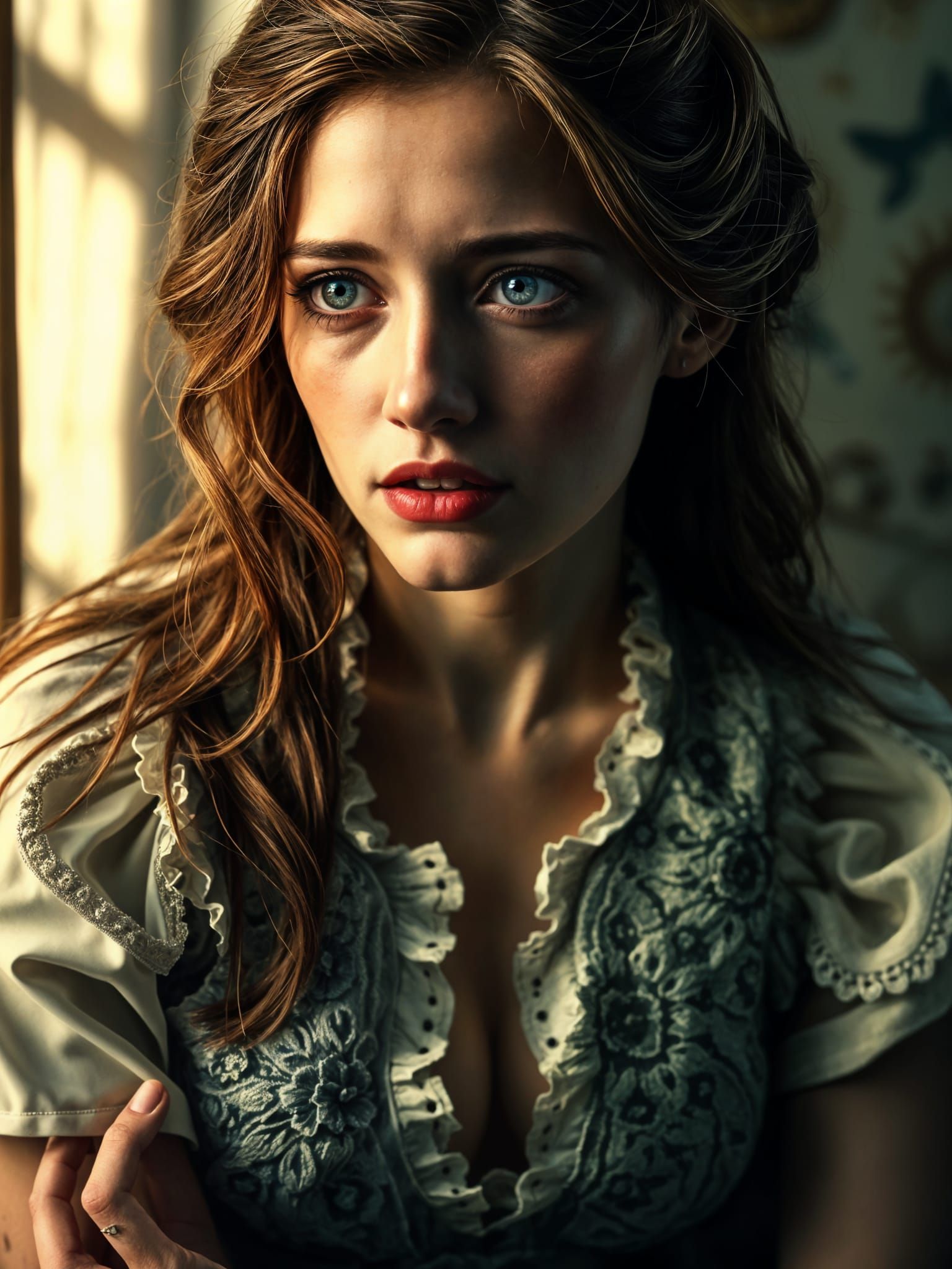 A Hauntingly Beautiful Woman in Shabby Finery