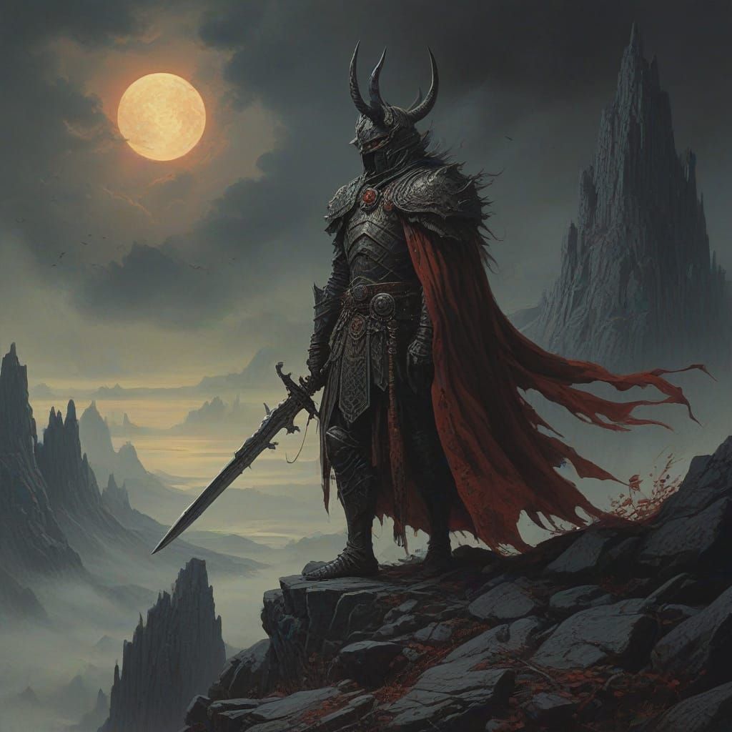 Dark Knight on Ruined Mountain Throne