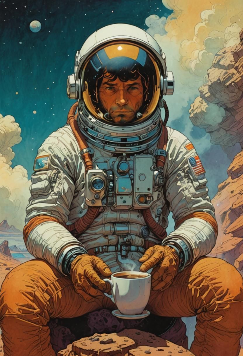 The Spaceman having his cup of Coffee...what else matters !