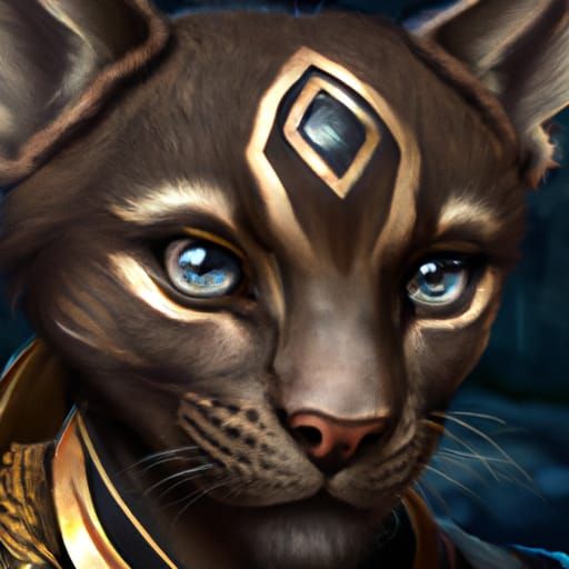 Panther Tabaxi Portrait in RPG Fantasy Style