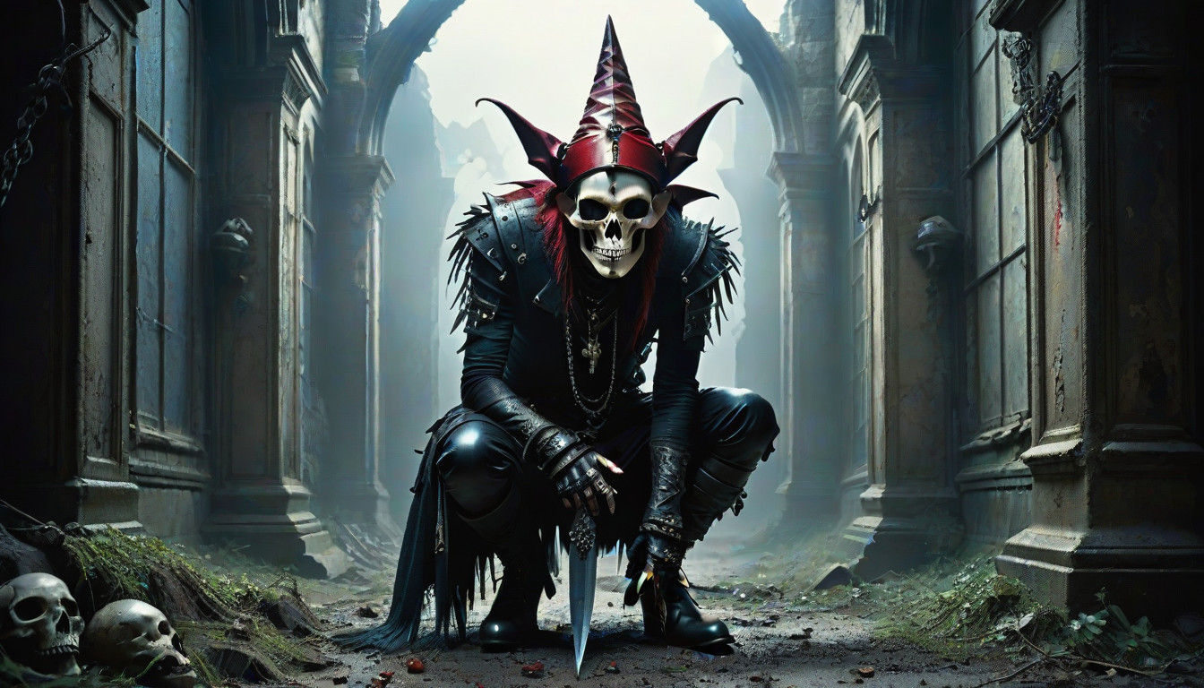 Tattooed Fae Fairy Punk in Ruined Castle