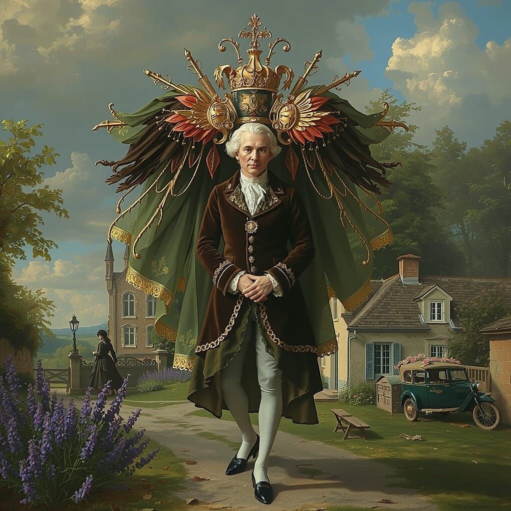 Rococo Figure in French Countryside