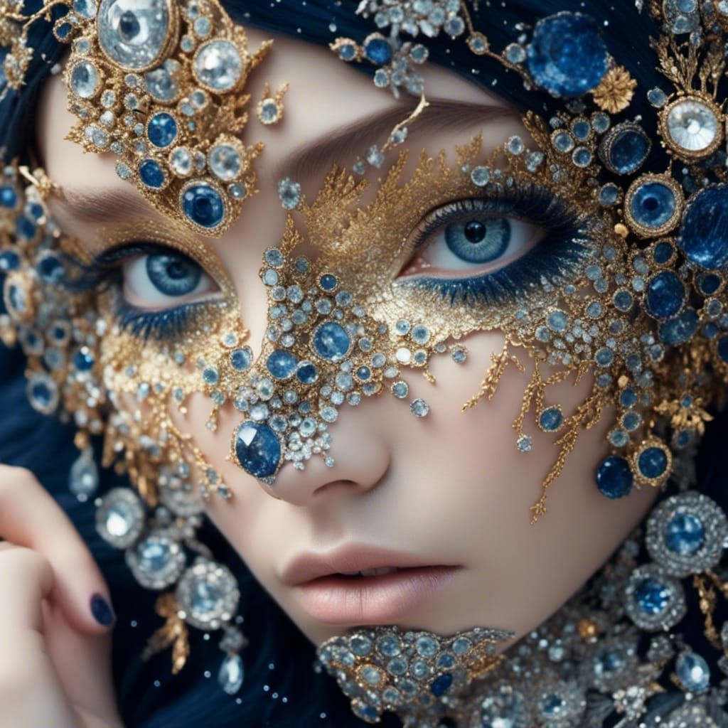 Glittering Diamond Eye in Surreal Style