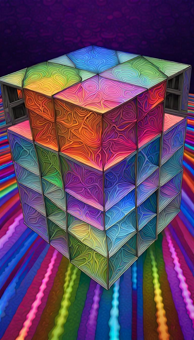 Lightning Fractal Through Glass: Hyperrealistic Digital Art