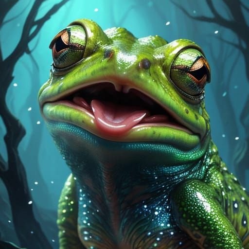 Fantasy Frog in Magical Realism Style