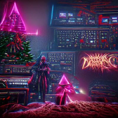 Darksynth Christmas Scene in 8K Resolution