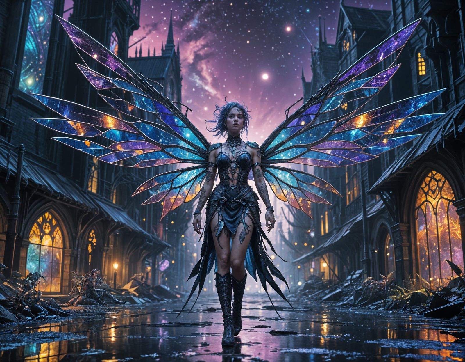 Kinky Fairy in Alien City at Night